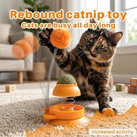 Jouet à ressort pour chat à ventouse murale, boule de catnip rotative, jouet autonome pour chaton, soulage l'ennui, protège les meubles pour l'intérieur