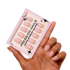 <span class=keywords><strong>Uñas</strong></span> Acrílicas Reutilizables <span class=keywords><strong>de</strong></span> Alta Calidad con Recubrimiento Dorado Estilo Francés, 30 Piezas, <span class=keywords><strong>Uñas</strong></span> Postizas Cortas Cuadradas Flexibles - Product Image 3