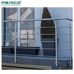 Barandilla de tubo de acero inoxidable, diseño personalizado, para interiores y exteriores, terraza, 304