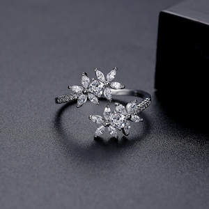 Bague Fleur en Zircon Cubique Réglable LUOTEEMI pour Femme, Style Coréen Turc, Tendance Années 90 - Product Image 5