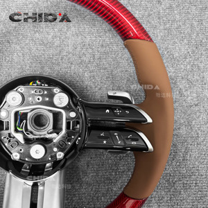 Volante Deportivo de Fibra de Carbono Roja Estilo Libélula, Compatible con <span class=keywords><strong>Mercedes</strong></span> <span class=keywords><strong>Benz</strong></span> W177 W176 W205 W211 W212 C207 W213 S213 G63 - Product Image 3