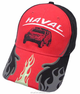 6 paneles 100% algodón llamas estructuradas y bordado de coche sombrero de béisbol con estampado de soldadura sónica - Product Image 1