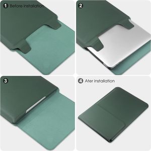 Housse en cuir véritable pour ordinateur portable 15-16 pouces avec support et tapis de souris pour MacBook Pro Air 13 15 pouces - Product Image 5