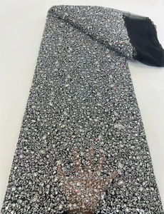 NI.AI 美丽串珠蕾丝面料亮片网状蕾丝面料新款网状蕾丝带大宝石适合女士婚礼派对 - Product Image 6