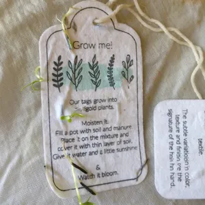 Plant Wildflower 100% Handgemaakte Zaadpapier Hang Tag Met Botanische Kaart Bloemzaadpapier