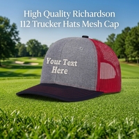 Casquette Trucker Personnalisée avec Logo, Haute Qualité, 6 Panneaux, en Tissu Éponge/Toile, Polyester/Coton, Ajustement Unisexe Adulte, Maille 112 Personnalisée