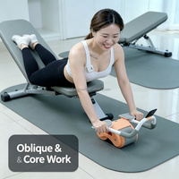 Rueda de Ejercicio Diaria para el Hogar, Nuevo Rodillo Abdominal con Rebote Automático para Adultos, Hombres y Mujeres, Entrenamiento Corporal