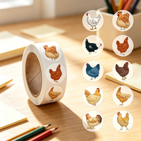 Haoxuan Großhandel Bedruckte Runde Aufkleber-Rollen Wasserfeste Vinyl-Etiketten für Kinder Klassenzimmer Belohnungen Schreibwaren Geschenk Dekoration
