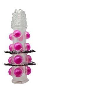 Secret Love Dragon Ball Wolf Fang Set 15cm Transparent Pink <b>TPE</b> Multi Layer Silicone Penis Ring For Adult Use - Product Image 2