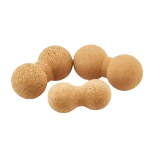 Wholesale High Quality 8*16cm Natural Cork Massage Exercise Peanut Yoga Ball