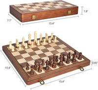 Échiquier pliant Portable voyage tournoi plateau de jeu pour adultes enfants jeu d'échecs en bois avec pièces magnétiques