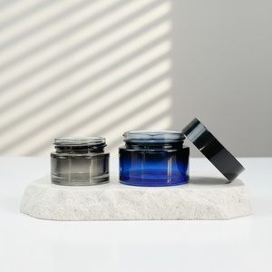 Skincare Packaging Frosted Glass Jars Cosmetic 100ml 60g 200g 30g Gold Lids Cream Containers Custom Logo - Product Image 1