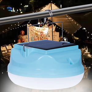Linterna LED Portátil <span class=keywords><strong>de</strong></span> 12W para <span class=keywords><strong>Camping</strong></span>, IP55, ROHS, Azul+Blanco, PC Brillante, <span class=keywords><strong>Recargable</strong></span> Solar, para Exteriores, Senderismo, Emergencias, Jardín, con Certificación CE - Product Image 1