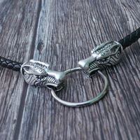 Collier en cuir loup viking pour hommes, pendentif loup nordique, amulette, bijoux vintage punk rétro