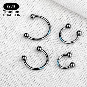 Anneau de nez en titane en forme de C 1,2 mm G23 ASTM F136 Bijoux corporels pour piercing - Product Image 3