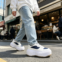 Nouvelles Chaussures Décontractées Unisexe en Cuir Véritable à Semelle Épaisse et Plateforme Rehaussée à Lacets pour Toutes Saisons 2026