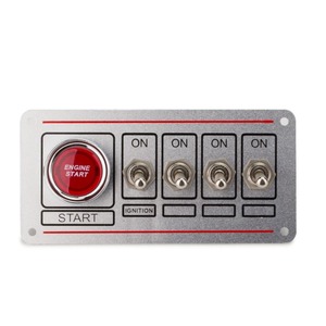 Combination Switch 4 Position Rocker Ignition One <b>Button</b> Start For Car Boat Retrofit Upgrade Black Panel Silver Toggle - Product Image 5