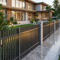 Panneau de clôture moderne pour villa, en acier galvanisé, facile à assembler, dimensions personnalisables, modélisation 3D