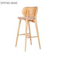 Tabouret de Bar en bois massif de Style britannique de luxe, comptoir de canne, hauteur du dos, pour la maison