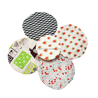 Ensemble de couvercles de bols en tissu polyester et coton de forme réutilisable pour conserver les aliments frais