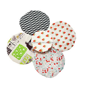 Ensemble de couvercles de bols en tissu polyester et coton de forme réutilisable pour conserver les aliments frais - Product Image 4