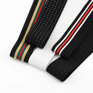 Custom ribbon with logo jacquard elastic band stretch webbing elastic tape for clothes