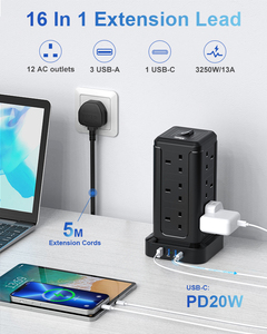<span class=keywords><strong>Torre</strong></span> de alimentación de alta calidad, enchufe de salida multicapa, inteligente, 12 <span class=keywords><strong>enchufes</strong></span> universales de CA, placa de extensión USB para <span class=keywords><strong>Cocina</strong></span> - Product Image 2