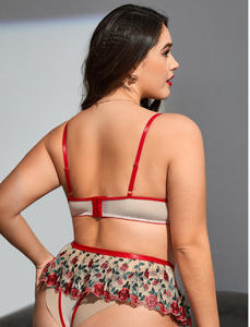 Nouvelle robe <span class=keywords><strong>rouge</strong></span> sexy <span class=keywords><strong>grande</strong></span> <span class=keywords><strong>taille</strong></span> pour femmes, lingerie avec jarretière, culottes pour femmes, sous-vêtements sexy pour femmes - Product Image 4