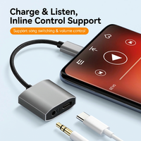 Adaptateur audio USB C 3,5 mm, puce DAC Hi-Fi, charge rapide PD 60W, séparateur de casque 2 en 1, aluminium, iPhone 16 Pro Max