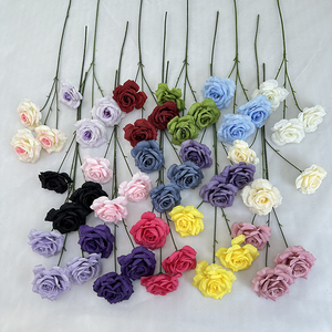 Flores decorativas para el hogar <span class=keywords><strong>de</strong></span> seda hechas a mano <span class=keywords><strong>de</strong></span> alta calidad con 3 <span class=keywords><strong>rosas</strong></span> <span class=keywords><strong>de</strong></span> diamante para bodas, graduaciones <span class=keywords><strong>de</strong></span> San Valentín suaves - Product Image 6