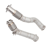 Tuyau d'échappement en acier inoxydable 304 de 1,5 mm pour BMW X3M/X4M F97/F98 3.0T 2019-2023, collecteur d'échappement droit avec bouclier thermique