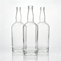 Bouteille en verre vide transparente pour whisky, vodka, liqueur, bière, vin de Bourgogne – Vente en gros usine – 200ml, 500ml, 750ml, 75cl