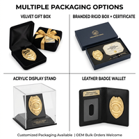 Badge personnalisé plaqué or avec écusson d'aigle en émail souple et attache à clip |   Badge d'entreprise OEM