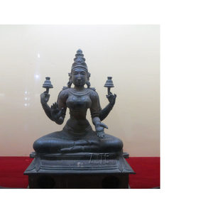 Large Religious Goddess Metal Brass Bronze Lakshmi Statue