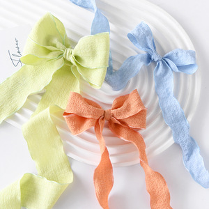 Nine-Colored Ribbon 4cm Linen Fishtail Ribbon Textured Ruffles Flower Wrapping Crafts - Product Image 3