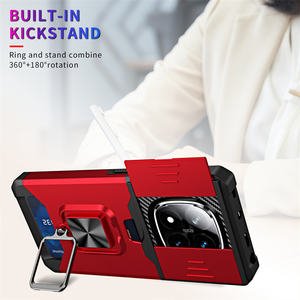 Étui de téléphone magnétique avec support pour <span class=keywords><strong>Redmi</strong></span> 15C 15 <span class=keywords><strong>Note</strong></span> 15 Pro Plus Poco X7, en TPU+PC, avec fente coulissante pour carte et protection anti-chute - Product Image 4