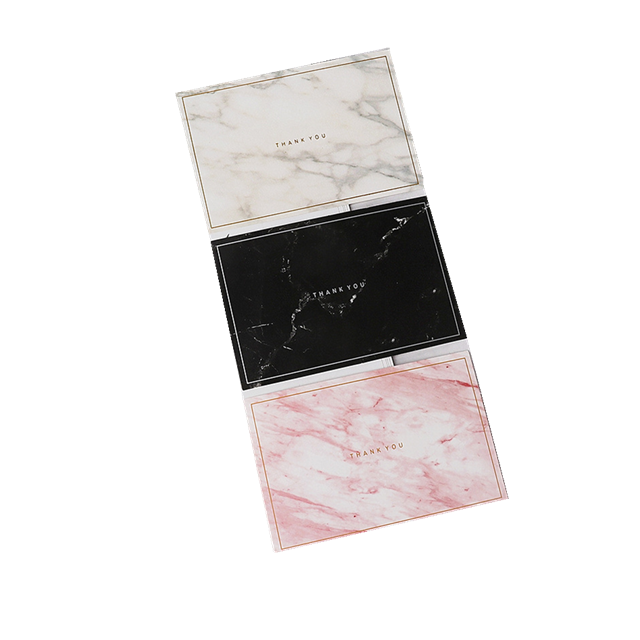 Factory price custom marble different coloful paper card Wholesale high quality thank you card with envelope
