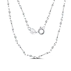 SC05 RINNTIN 18 ''45cm 1.0mm larghezza collana a catena a maglie intrecciate in argento Sterling 925