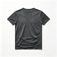 T-shirt personnalisable à épaules tombantes coupe carrée 100 % coton coupe courte col en V manches courtes extensible basique pour homme OEM Vente en gros
