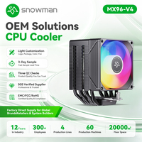 Ventilateur LED ARGB SNOWMAN pour processeur, refroidisseur CPU, 6 caloducs, montage universel pour Intel pour AMD, dissipateur thermique en aluminium 5V pour ordinateur de bureau