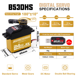 Offre Spéciale AGFRC – Moteur Métallique à Engrenages 24KG, Couple Élevé, 0.19s, 8.4V HV, Brosse, Programmable, Numérique, pour Voiture RC RTR et Robot - Product Image 4