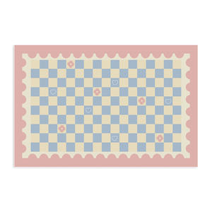 Cute Checkered Rabbit Area Rug For Living Room Bedroom Novelty Shape Imitation Cashmere <b>Soft</b> Cushioned <b>Floor</b> <b>Mat</b> Happy Time - Product Image 4