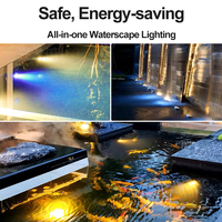 Lumière LED RGB pour piscine, étanche IP68, 12V 24V, lampe de fontaine submersible en acier inoxydable 304, pour jardin extérieur, étang, spa, Ra80