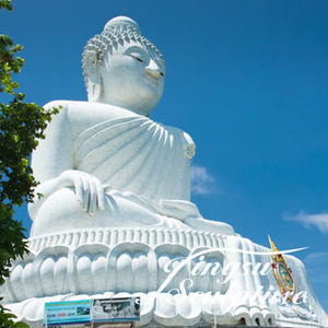 Hechos a mano al aire libre blanco puro jardín estatuas de <span class=keywords><strong>Buda</strong></span> <span class=keywords><strong>grande</strong></span> - Product Image 1
