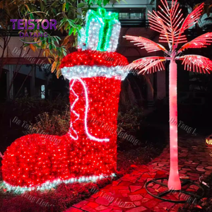 Motif lumineux LED 2D en forme de chapeau de Père Noël pour la décoration de rues, centres commerciaux, hôtels et projets de décoration de Noël en extérieur - Product Image 6