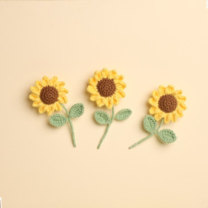 Hand Woven Sunflower Brooch Yarn Material <b>Wedding</b> <b>Accessory</b> Fashion Jewelry - Product Image 1