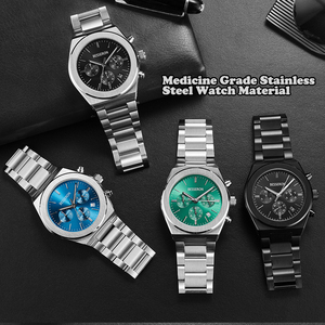 Erkekler için özel logolu saat moda tasarımları Oem logo spor paslanmaz çelik kronograf saatler lüks toptan saat üretici - Product Image 2