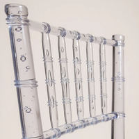 Chaises Chiavari transparentes en résine acrylique résistantes aux UV, empilables, pour intérieur et extérieur, salon, parc