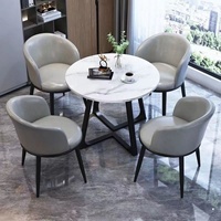 Ensemble de table et de chaises de salle à manger Zxm, table de réunion de bureau et chaises, vente en gros, ensemble de table de salle à manger ronde, 4 chaises