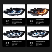 Faros Delanteros LED Modificados de 12V para Vehículos, Lámpara de Luz Diurna Golden Eye para BMW Serie 3 F30/F35, Conjunto de Faros LED Tipo Cuchara Láser